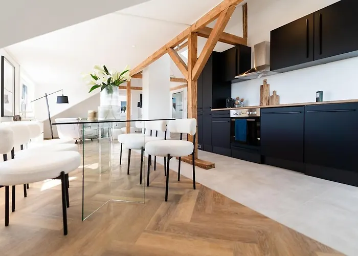 2 Bedroom Loft - Luxus - Modern - Parkplaetze - Kaffee - Netflix - Weinbergblick - Kueche - Balkon Lejlighed Rüdesheim am Rhein